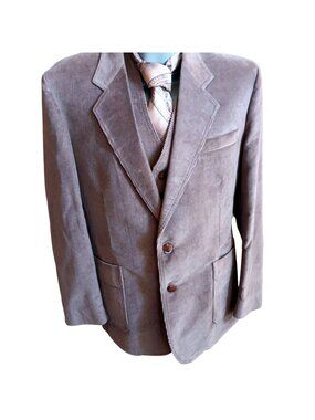 True Vintag Levi's Boho Suit Blazer Vest Pants Corduroy Set 1970's NWOT Bootcut
